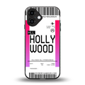 hollywood boarding pass ticket back phone cover | glass case for iphone 16