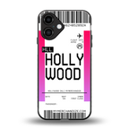 hollywood boarding pass ticket back phone cover | glass case for iphone 16