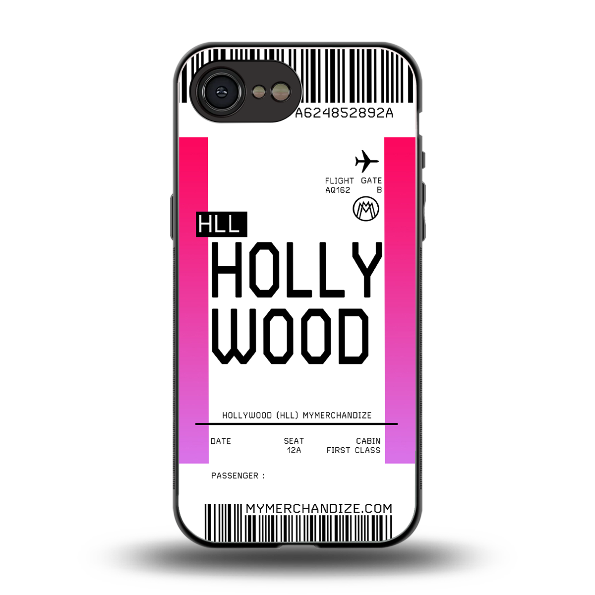 hollywood boarding pass ticket back phone cover | glass case for iphone 16e