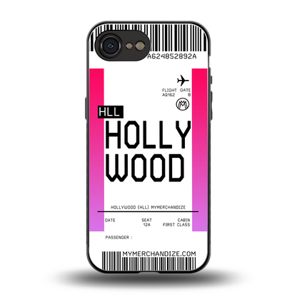 hollywood boarding pass ticket back phone cover | glass case for iphone 16e