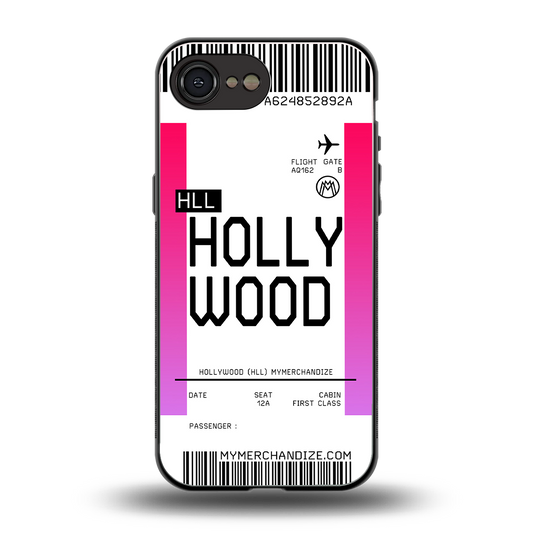 hollywood boarding pass ticket back phone cover | glass case for iphone 16e