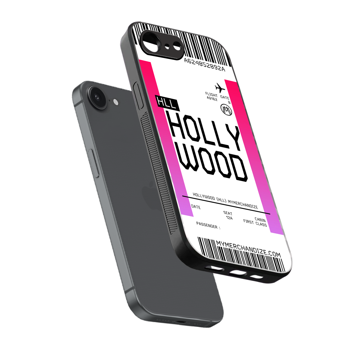 hollywood boarding pass ticket back phone cover | glass case for iphone 16e