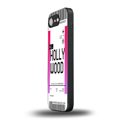 hollywood boarding pass ticket back phone cover | glass case for iphone 16e