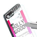 hollywood boarding pass ticket back phone cover | glass case for iphone 16e