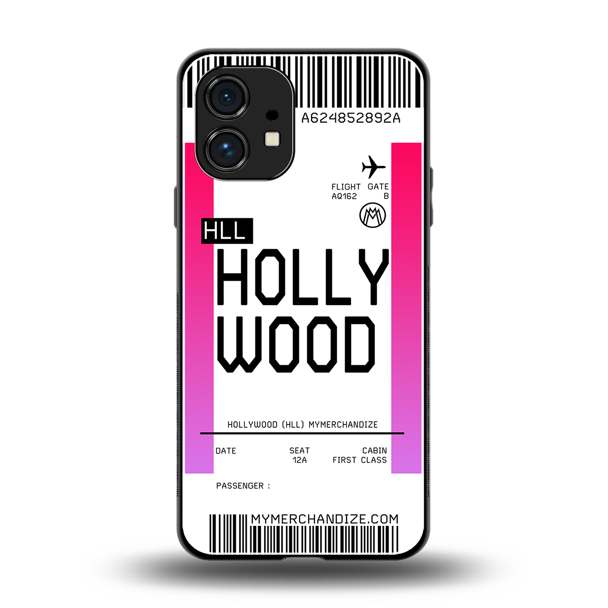 hollywood boarding pass ticket back phone cover | glass case for nothing phone 1