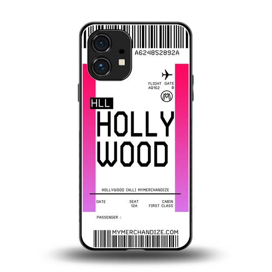 hollywood boarding pass ticket back phone cover | glass case for nothing phone 1
