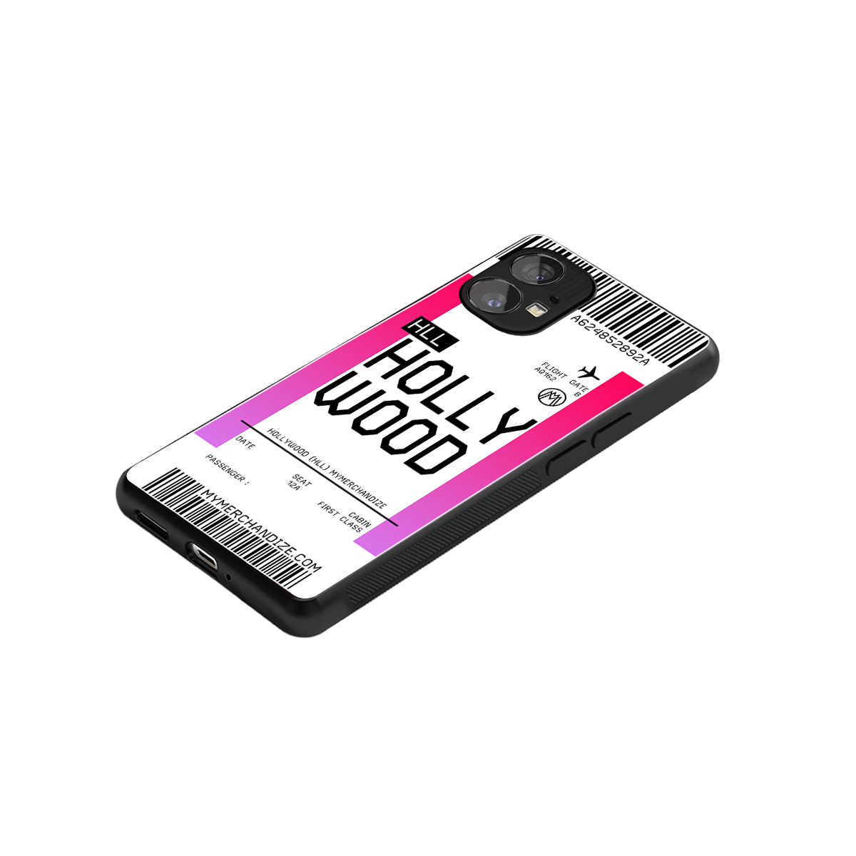hollywood boarding pass ticket back phone cover | glass case for nothing phone 1