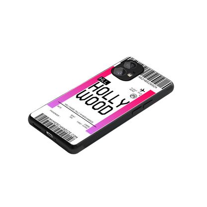 hollywood boarding pass ticket back phone cover | glass case for nothing phone 1