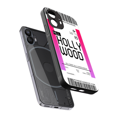 hollywood boarding pass ticket back phone cover | glass case for nothing phone 2