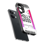 hollywood boarding pass ticket back phone cover | glass case for oneplus nord 3