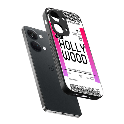 hollywood boarding pass ticket back phone cover | glass case for oneplus nord 3