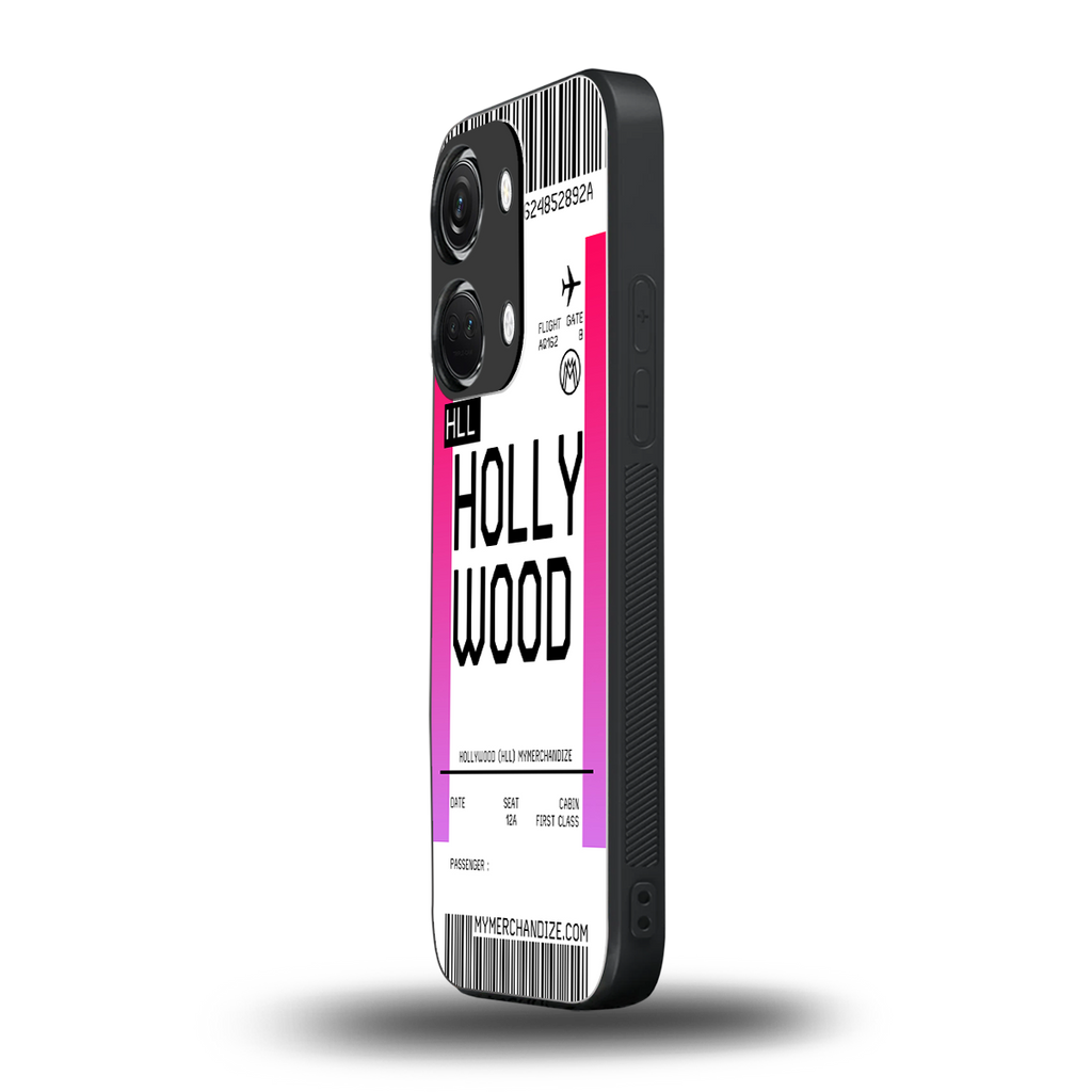 hollywood boarding pass ticket back phone cover | glass case for oneplus nord 3