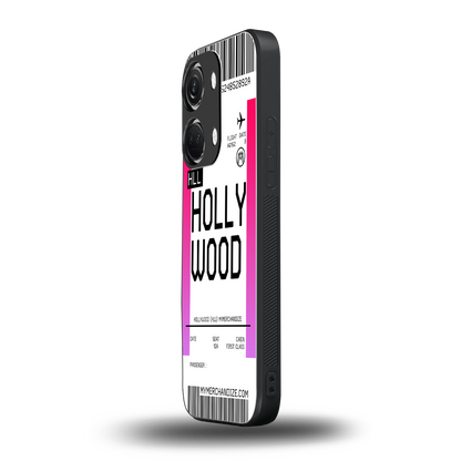 hollywood boarding pass ticket back phone cover | glass case for oneplus nord 3