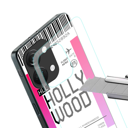 hollywood boarding pass ticket back phone cover | glass case for oneplus nord 3
