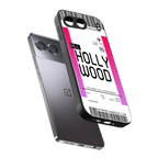 hollywood boarding pass ticket back phone cover | glass case for oneplus nord 4