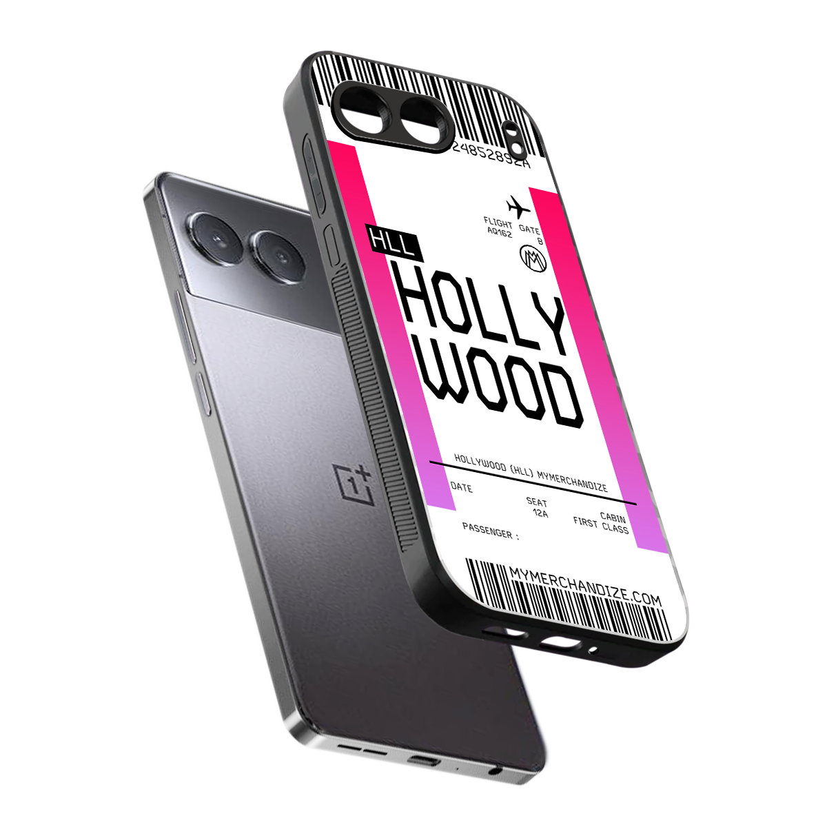 hollywood boarding pass ticket back phone cover | glass case for oneplus nord 4