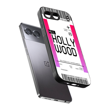 hollywood boarding pass ticket back phone cover | glass case for oneplus nord 4