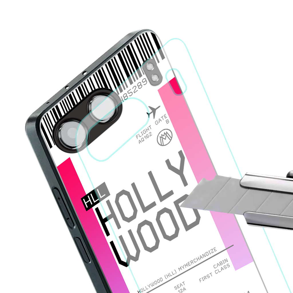 hollywood boarding pass ticket back phone cover | glass case for oneplus nord 4