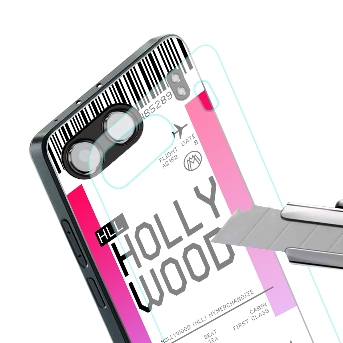 hollywood boarding pass ticket back phone cover | glass case for oneplus nord 4