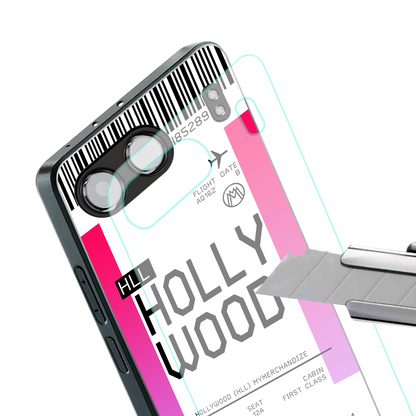 hollywood boarding pass ticket back phone cover | glass case for oneplus nord 4