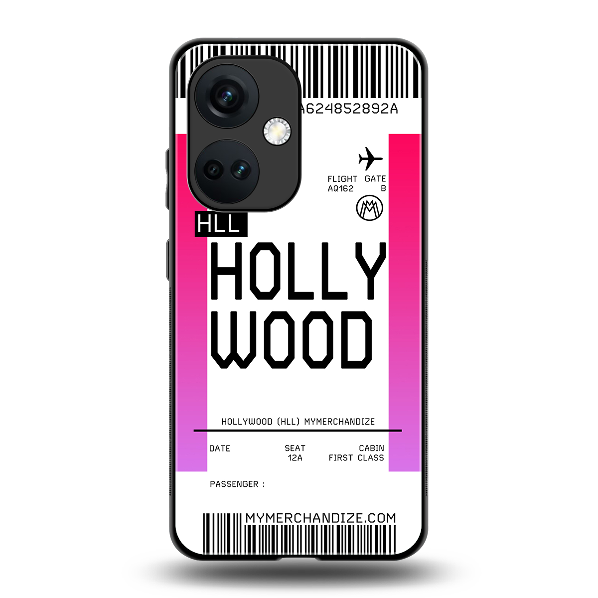 hollywood boarding pass ticket back phone cover | glass case for oneplus nord ce 3