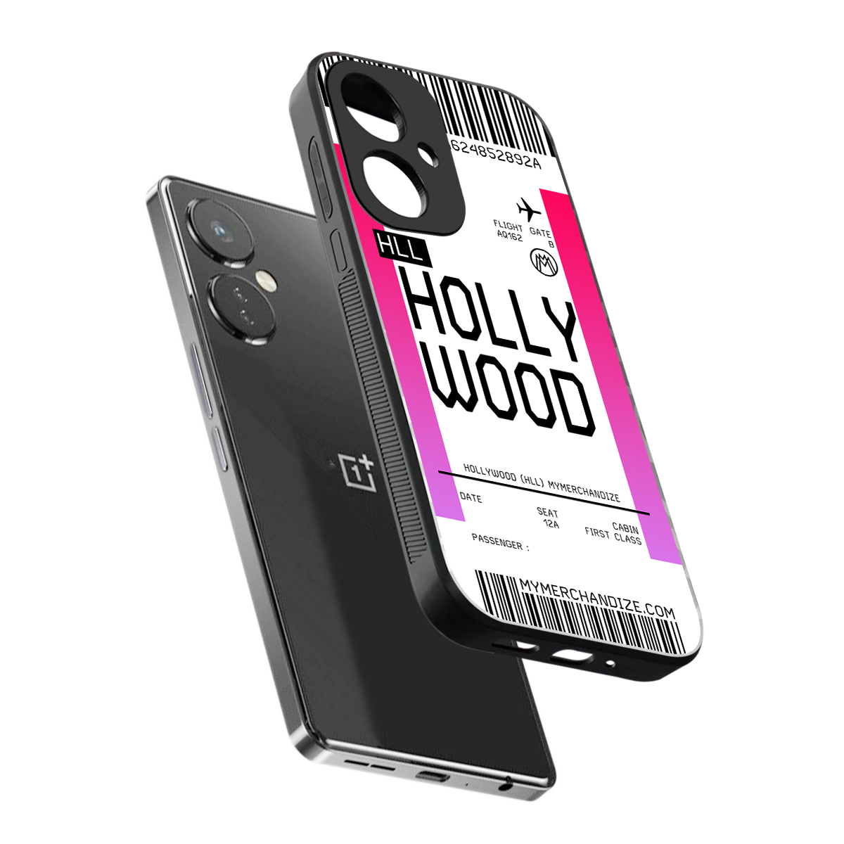 hollywood boarding pass ticket back phone cover | glass case for oneplus nord ce 3