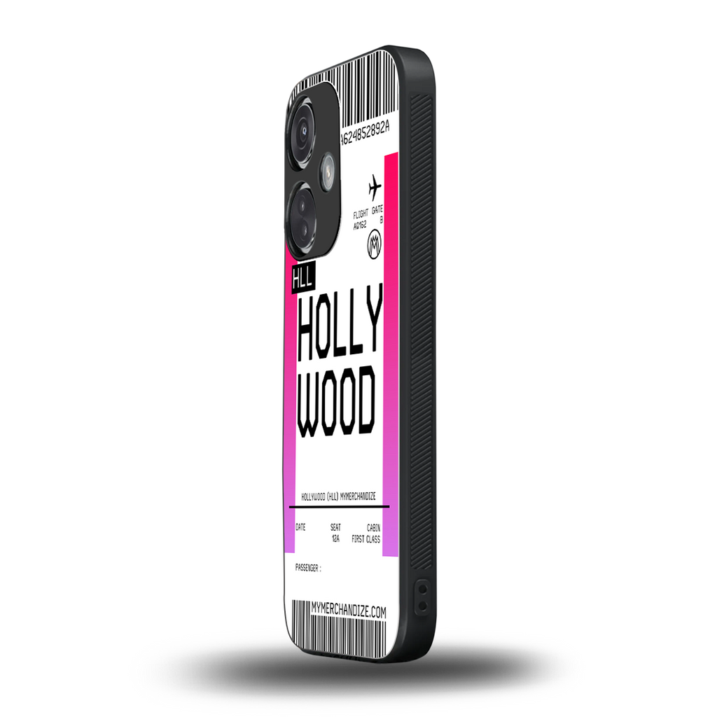 hollywood boarding pass ticket back phone cover | glass case for oneplus nord ce 3