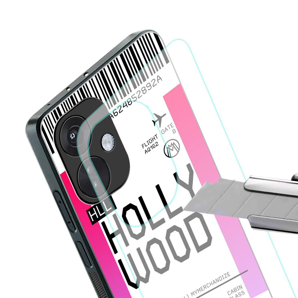 hollywood boarding pass ticket back phone cover | glass case for oneplus nord ce 3