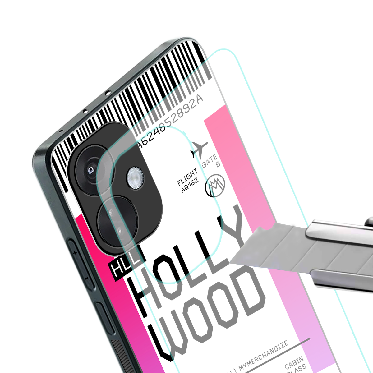 hollywood boarding pass ticket back phone cover | glass case for oneplus nord ce 3