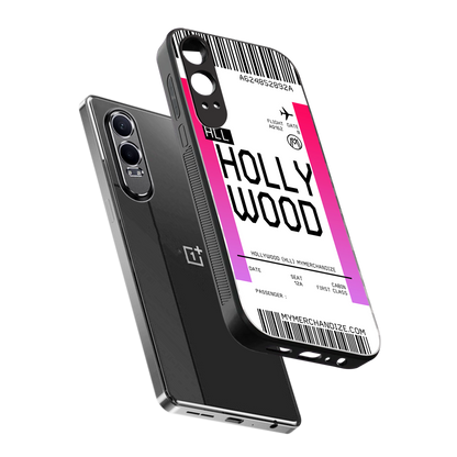 hollywood boarding pass ticket back phone cover | glass case for oneplus nord ce 4 lite