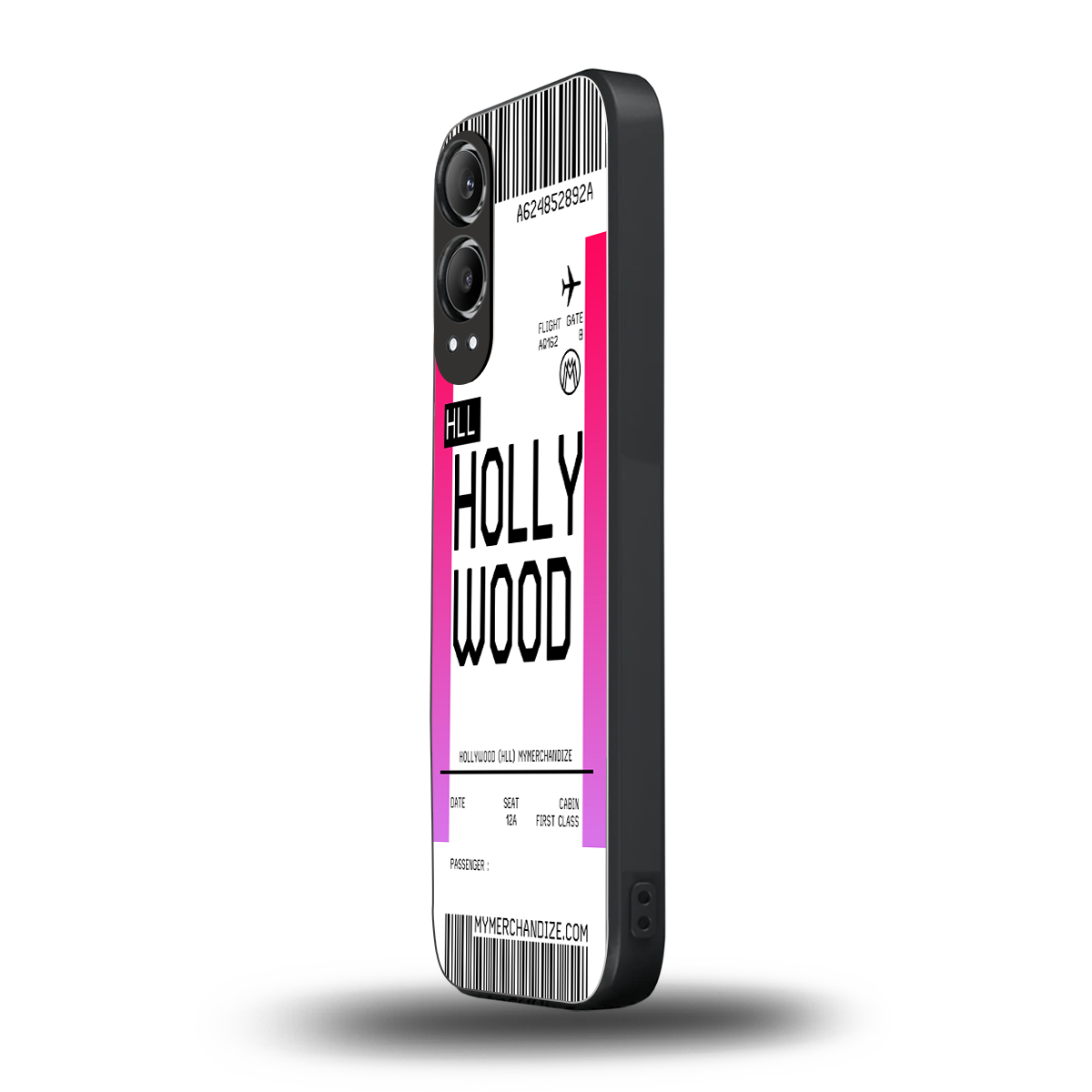 hollywood boarding pass ticket back phone cover | glass case for oneplus nord ce 4 lite