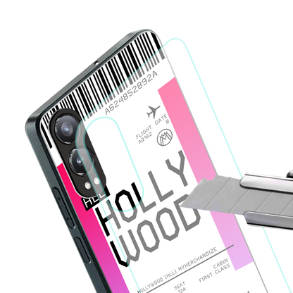 hollywood boarding pass ticket back phone cover | glass case for oneplus nord ce 4 lite