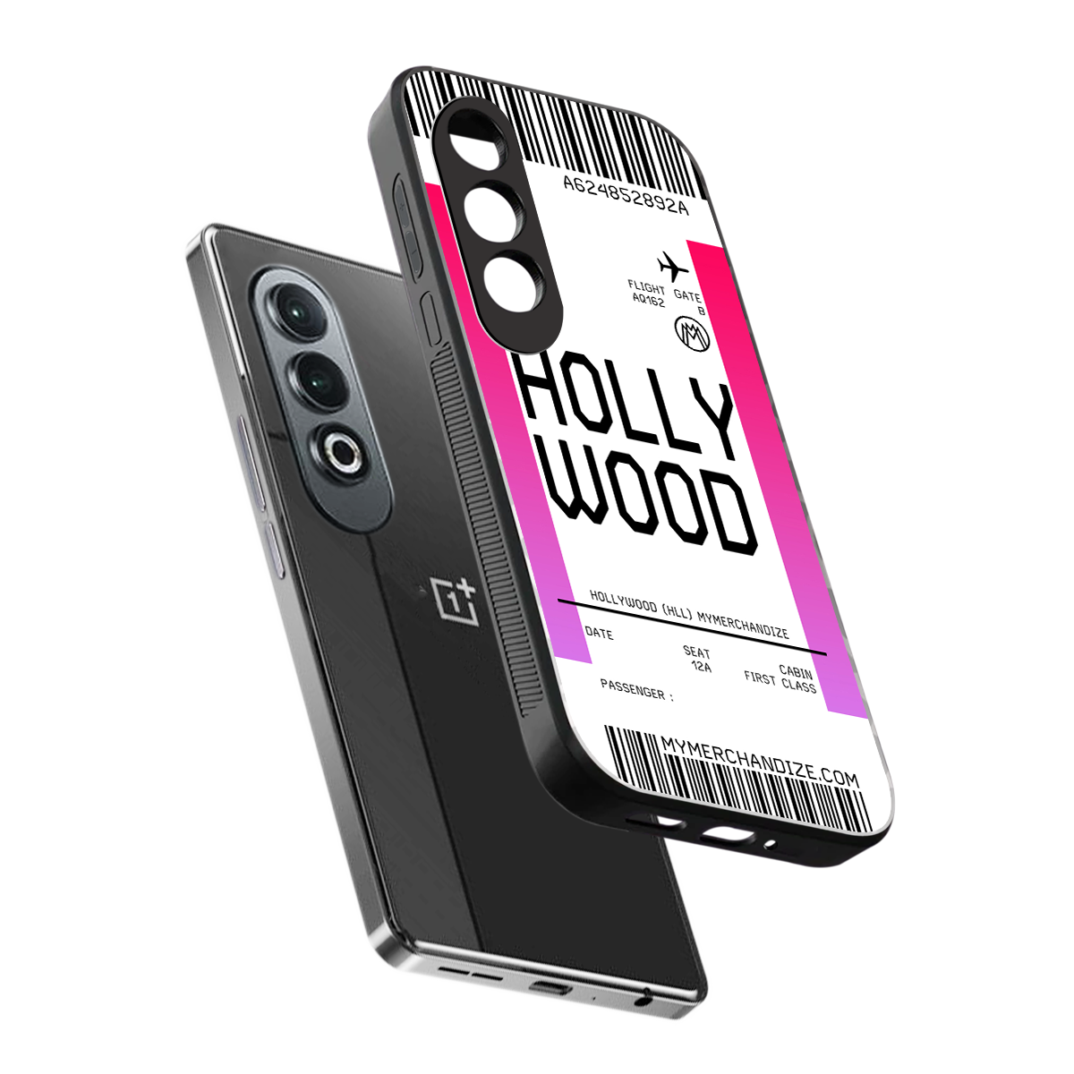 hollywood boarding pass ticket back phone cover | glass case for oneplus nord ce 4