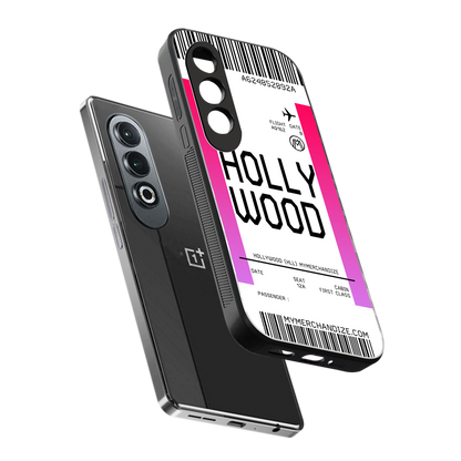 hollywood boarding pass ticket back phone cover | glass case for oneplus nord ce 4
