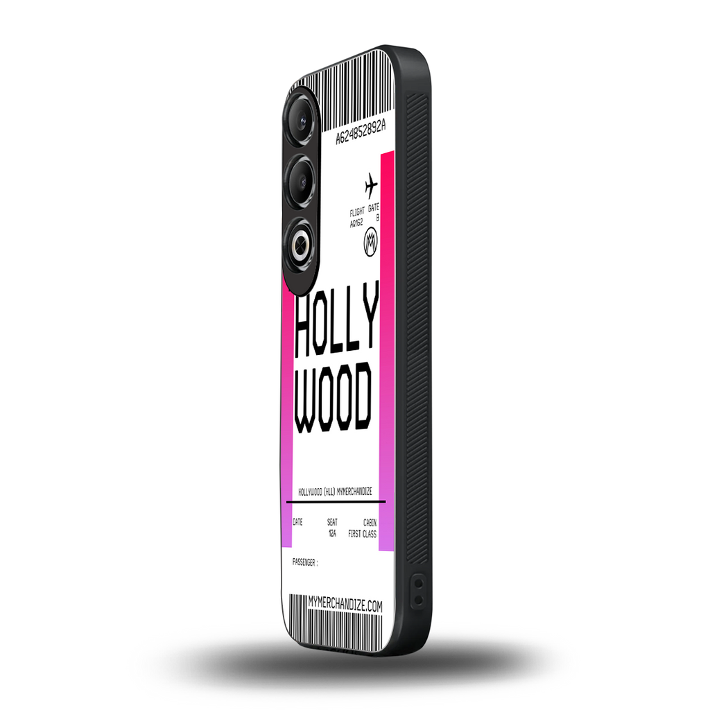 hollywood boarding pass ticket back phone cover | glass case for oneplus nord ce 4