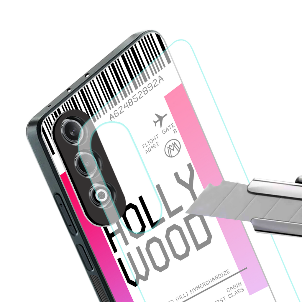 hollywood boarding pass ticket back phone cover | glass case for oneplus nord ce 4