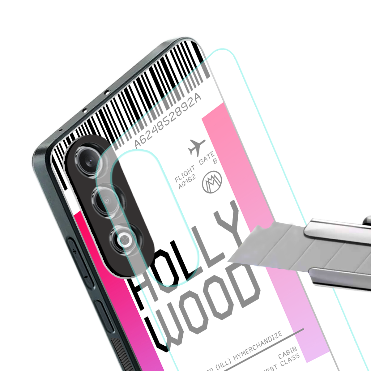hollywood boarding pass ticket back phone cover | glass case for oneplus nord ce 4