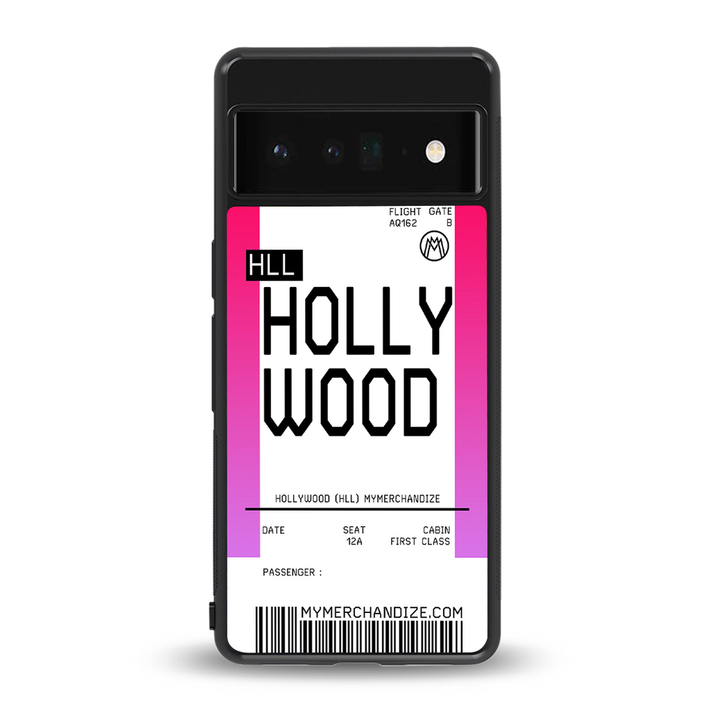 hollywood boarding pass ticket back phone cover | glass case for google pixel 6 pro
