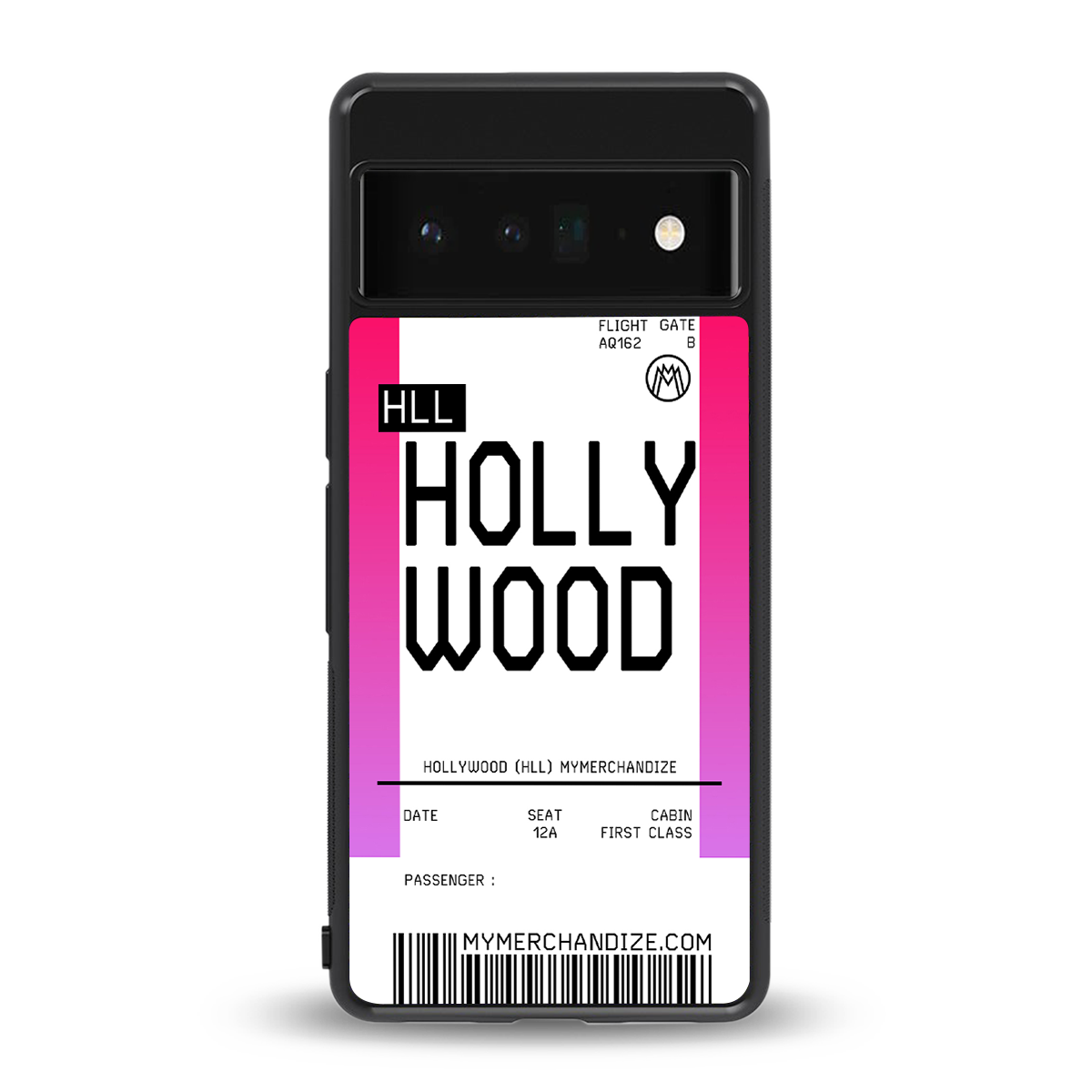 hollywood boarding pass ticket back phone cover | glass case for google pixel 6 pro