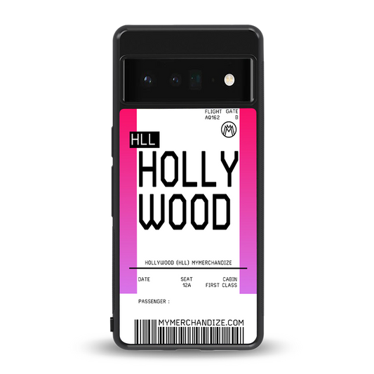 hollywood boarding pass ticket back phone cover | glass case for google pixel 6 pro