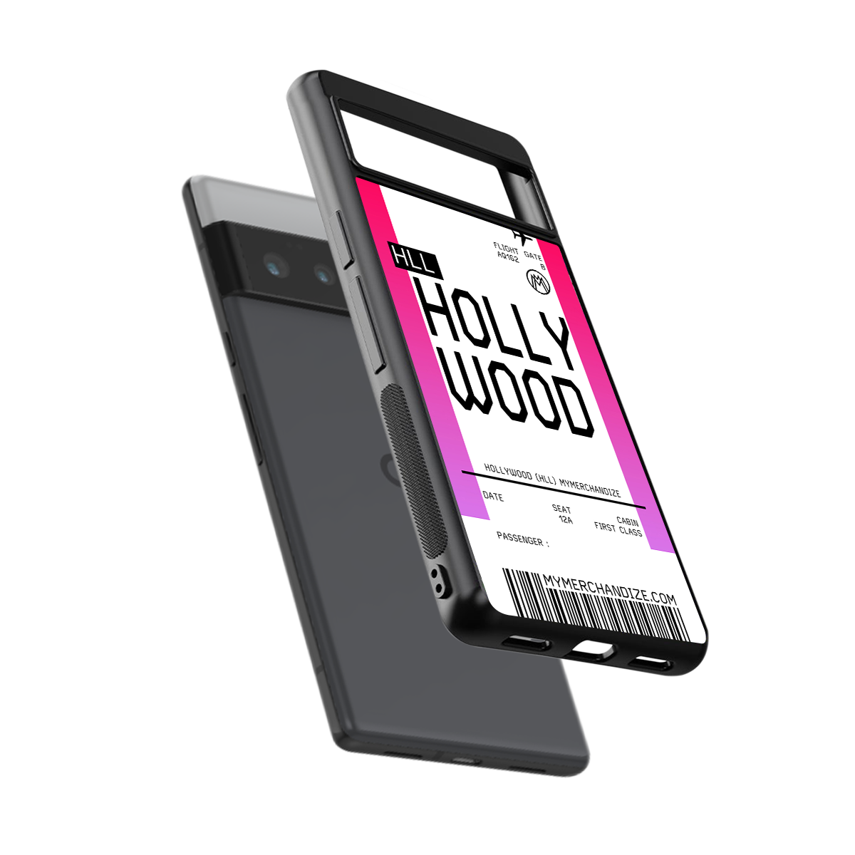 hollywood boarding pass ticket back phone cover | glass case for google pixel 6 pro