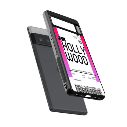 hollywood boarding pass ticket back phone cover | glass case for google pixel 6 pro