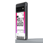 hollywood boarding pass ticket back phone cover | glass case for google pixel 6 pro