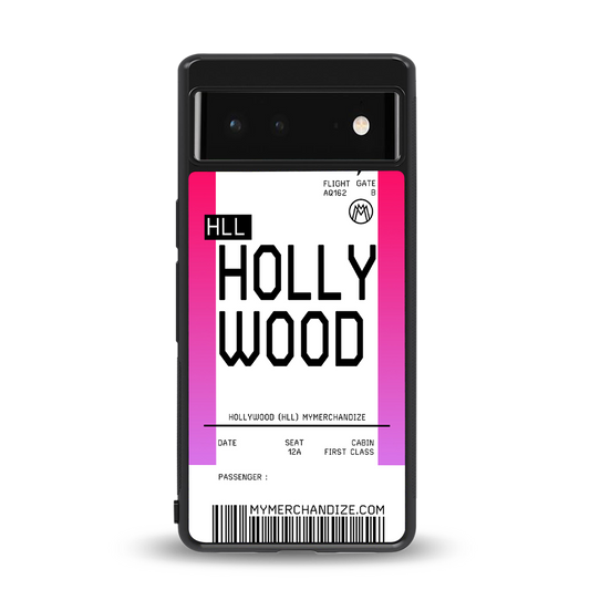 hollywood boarding pass ticket back phone cover | glass case for google pixel 6