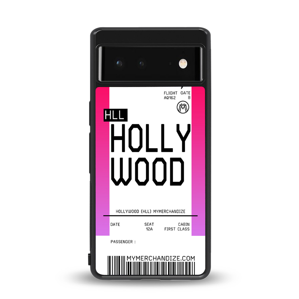 hollywood boarding pass ticket back phone cover | glass case for Google Pixel 6A