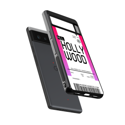 hollywood boarding pass ticket back phone cover | glass case for google pixel 6