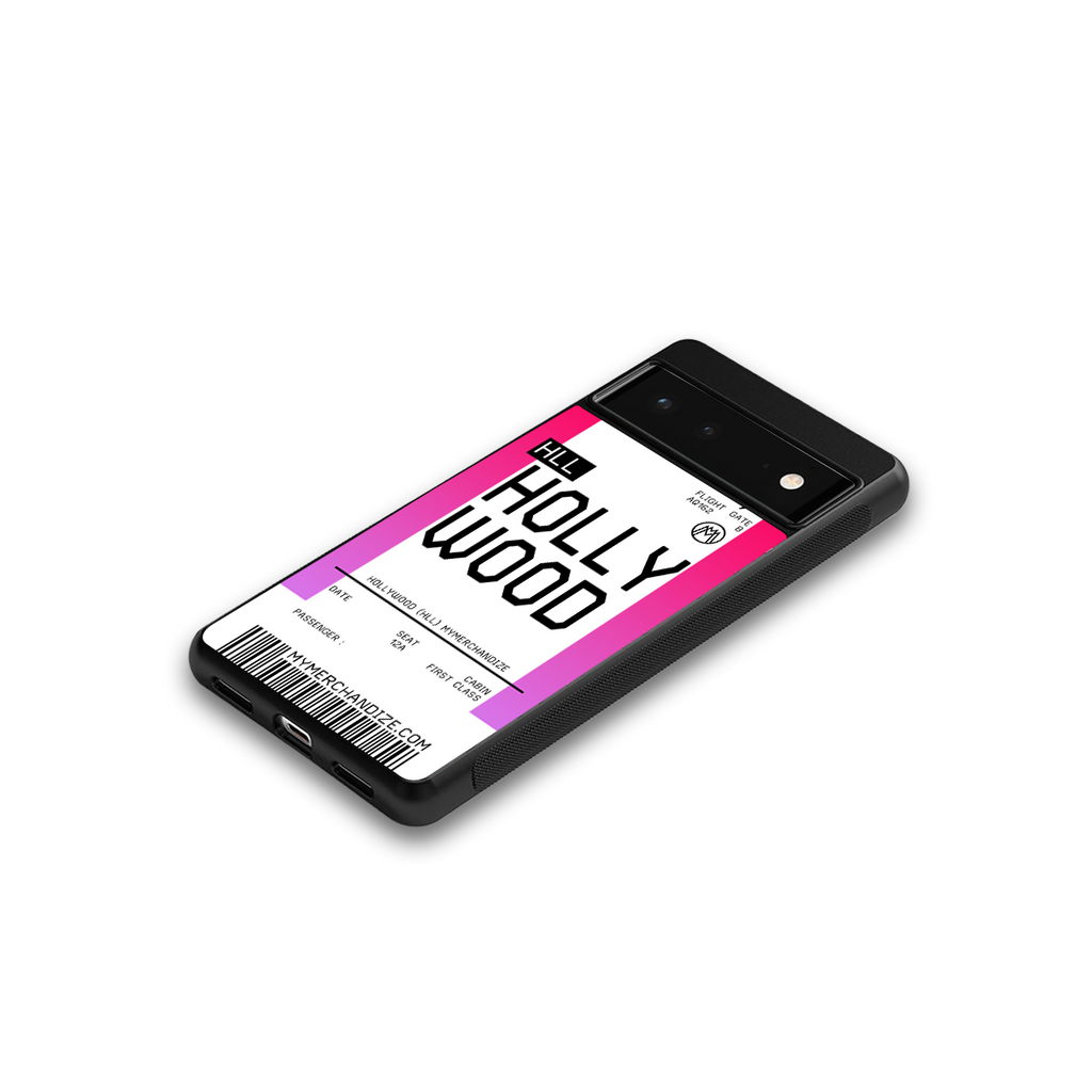 hollywood boarding pass ticket back phone cover | glass case for google pixel 6