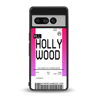 hollywood boarding pass ticket back phone cover | glass case for google pixel 7 pro