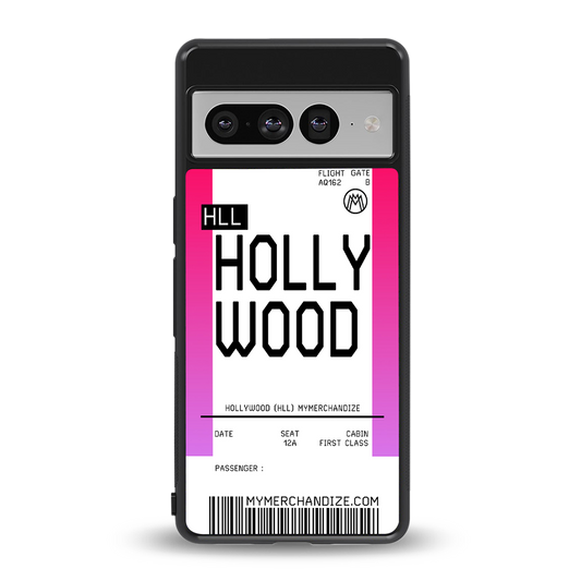 hollywood boarding pass ticket back phone cover | glass case for google pixel 7 pro