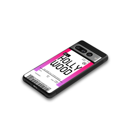 hollywood boarding pass ticket back phone cover | glass case for google pixel 7 pro